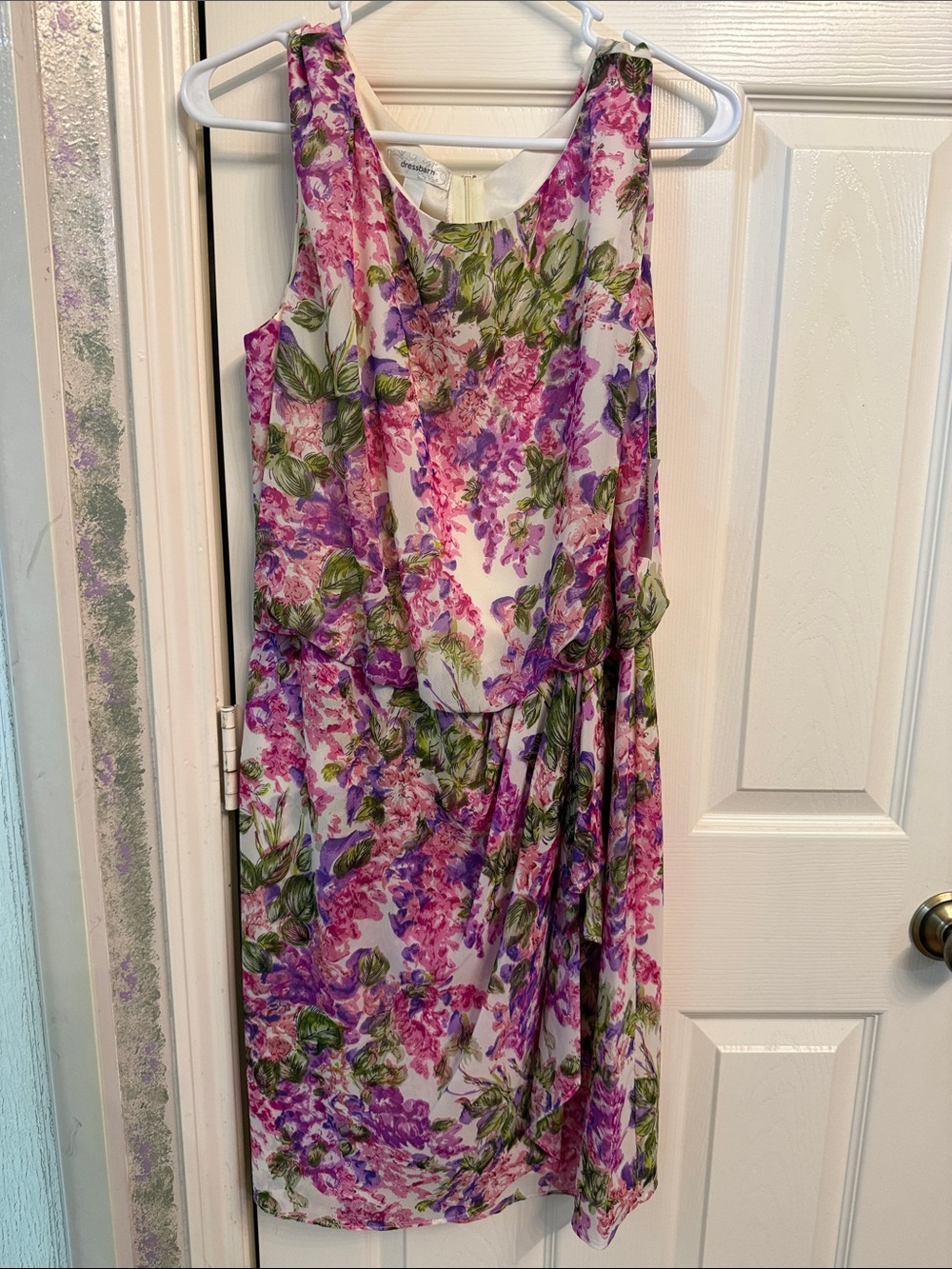 Dress Barn Floral Midi Dress in Purple, Pink and Green